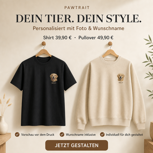 Personalisierter Haustier-Pullover – Tierkopf & Wunschname
