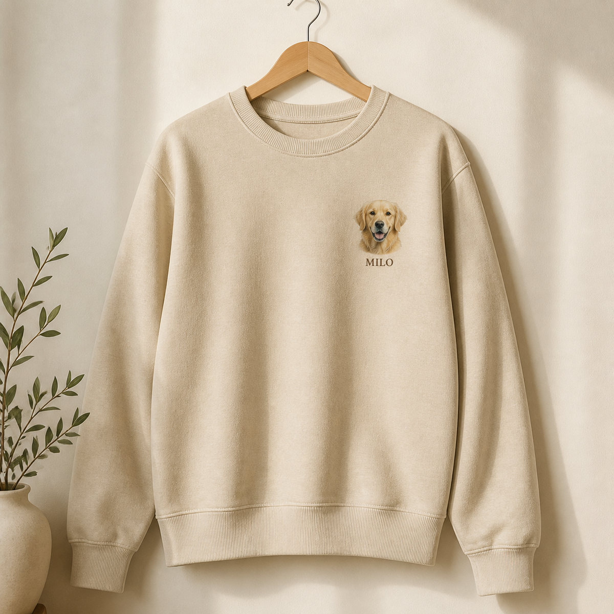 Personalisierter Haustier-Pullover – Tierkopf & Wunschname